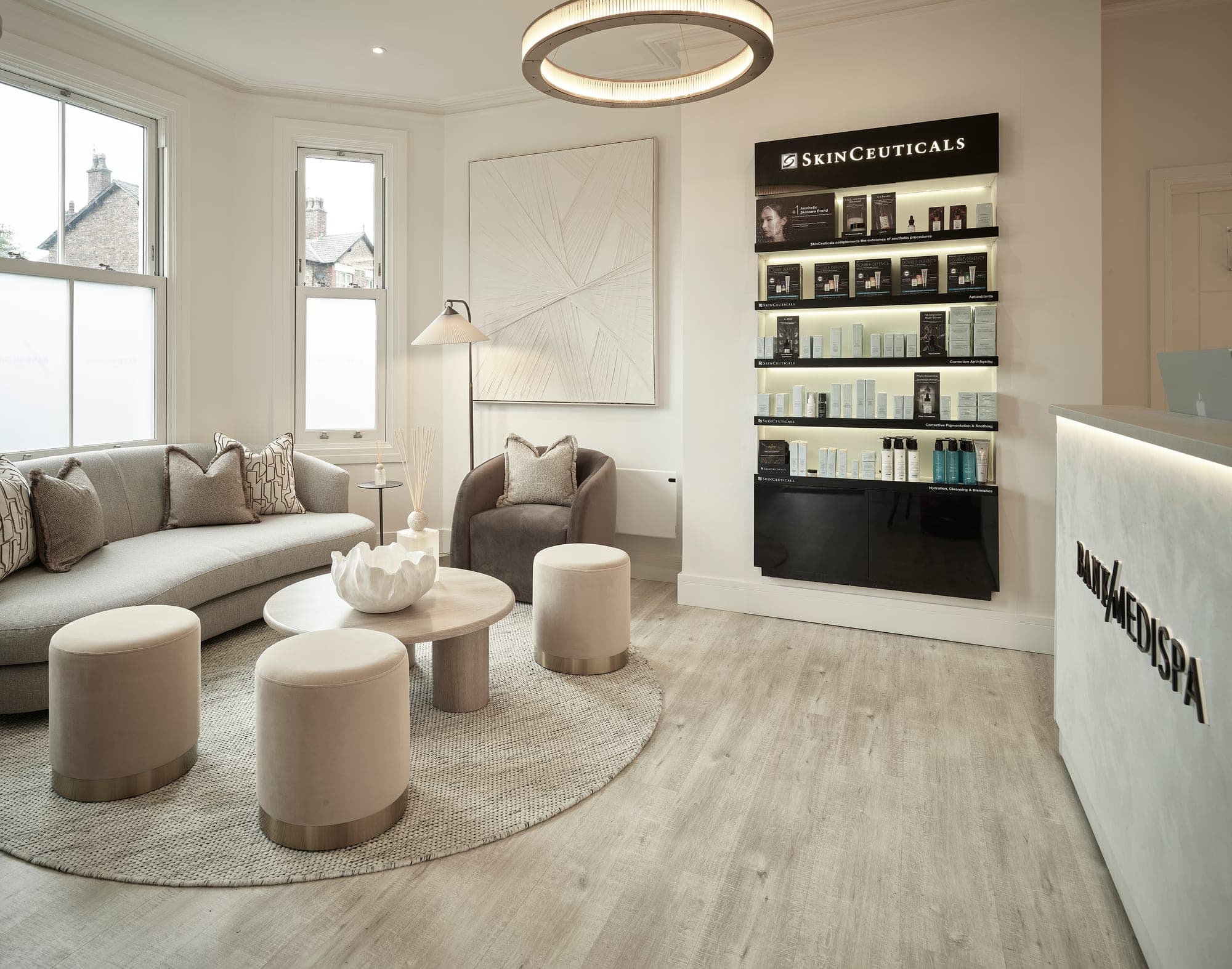 The waiting area at Bank Medi Spa, Hale