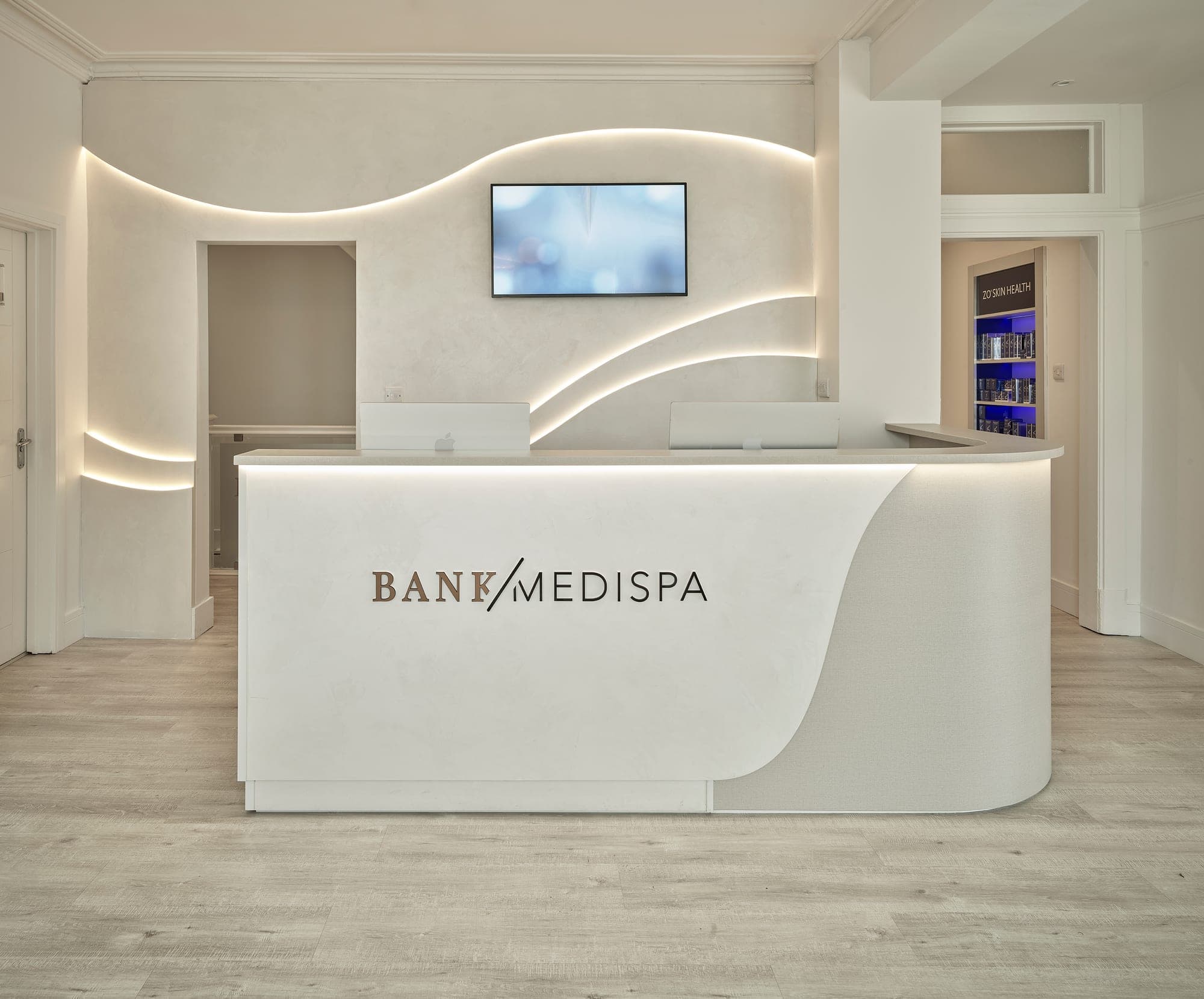 Bank Medi Spa, interior design by Cheshire Property Studio