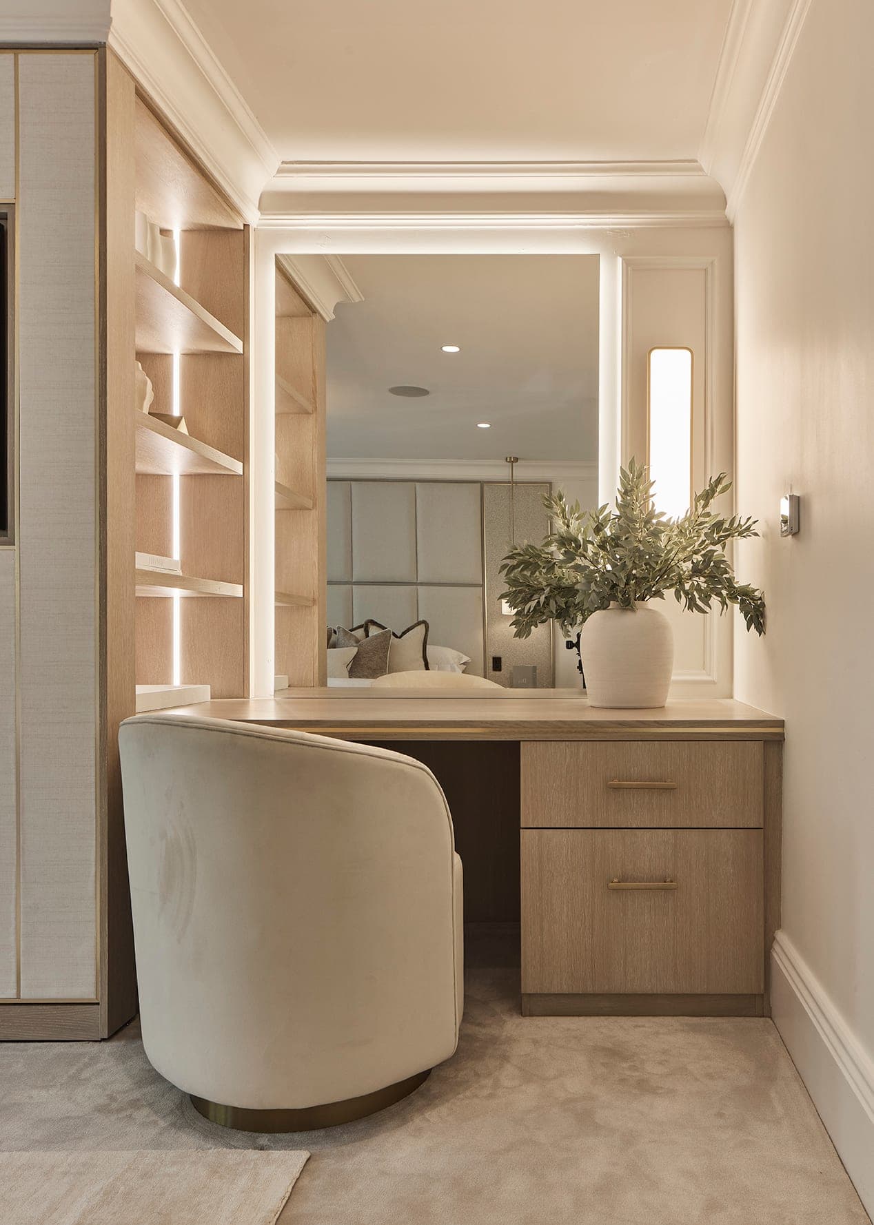 The finished dressing table and vanity in the Prestbury principal suite