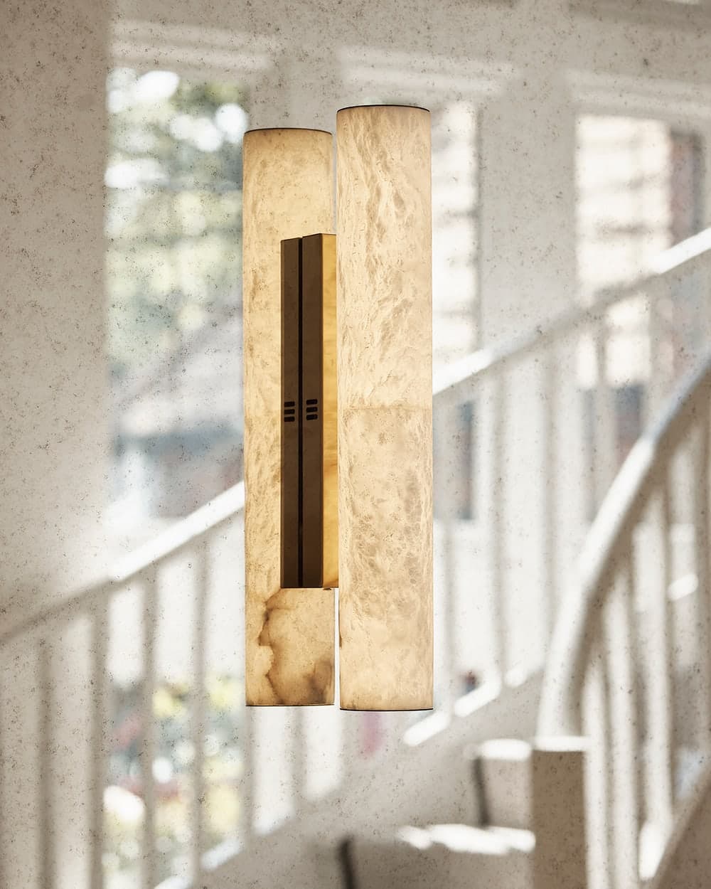 Alabaster pendant lighting detail in a Prestbury Road home by Cheshire Property Studio